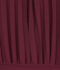 Sam Edelman Chiffon V-Neck Long Sleeve Pleated A-Line Midi Dress