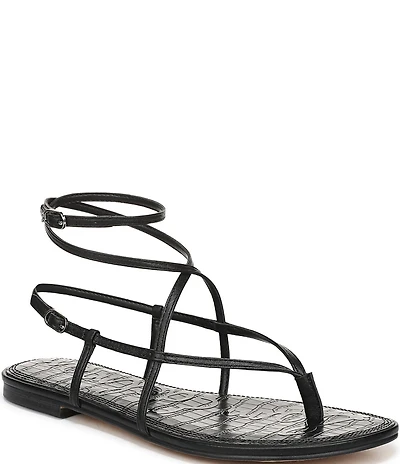 Sam Edelman Clarra Leather Strappy Flat Sandals