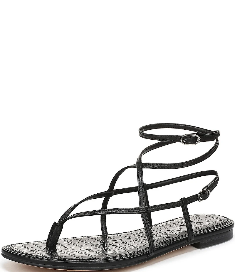 Sam Edelman Clarra Leather Strappy Flat Sandals