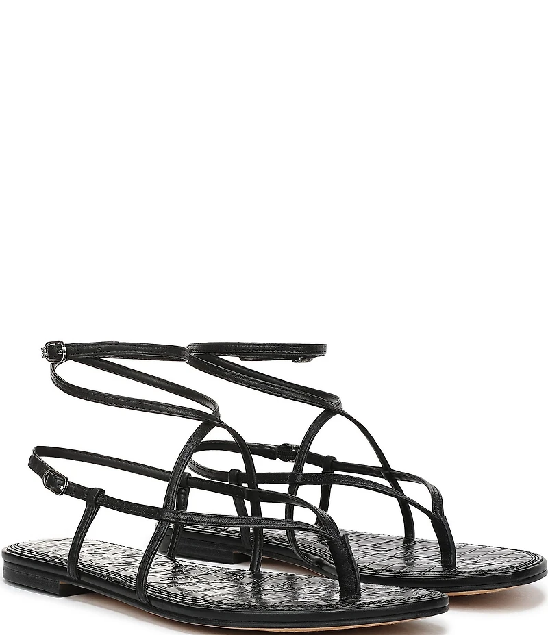 Sam Edelman Clarra Leather Strappy Flat Sandals