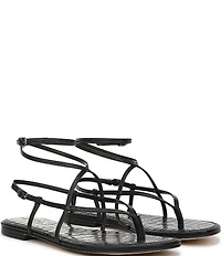 Sam Edelman Clarra Leather Strappy Flat Sandals