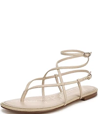Sam Edelman Clarra Leather Strappy Flat Sandals