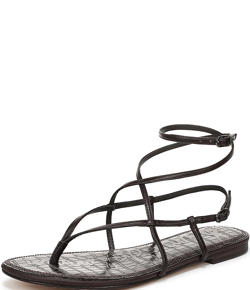 Sam Edelman Clarra Leather Strappy Flat Sandals