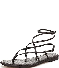 Sam Edelman Clarra Leather Strappy Flat Sandals