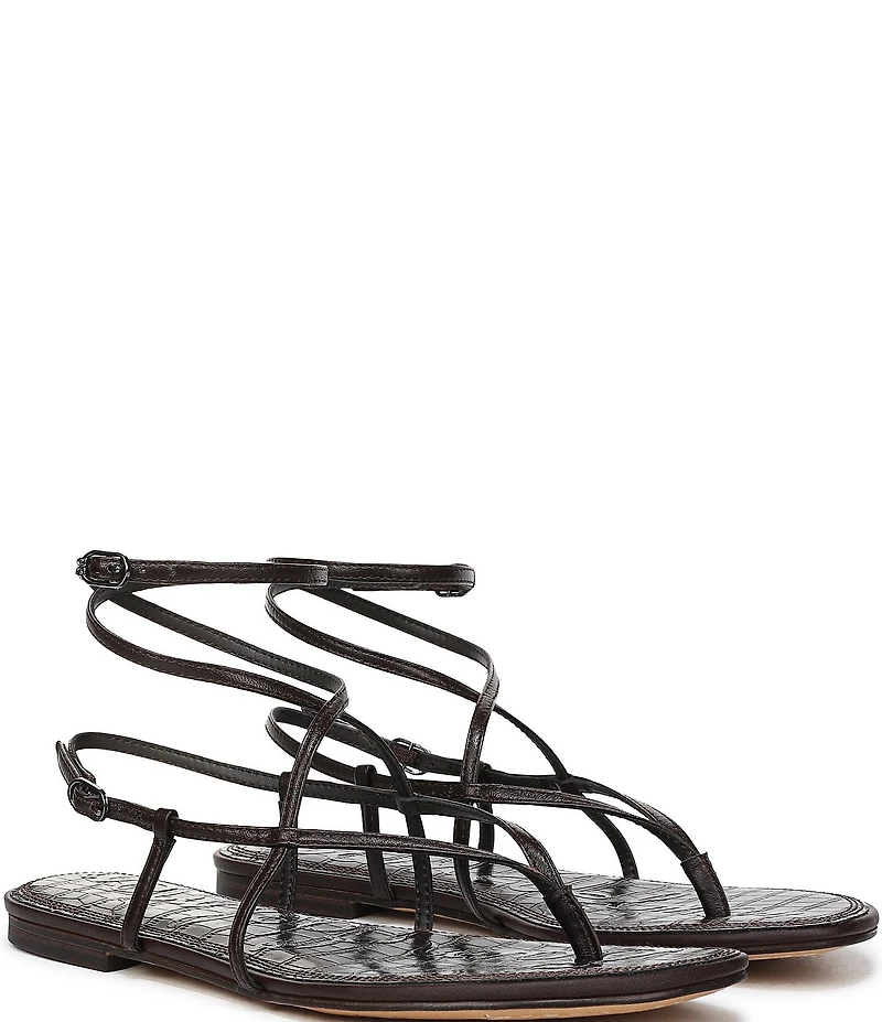 Sam Edelman Clarra Leather Strappy Flat Sandals