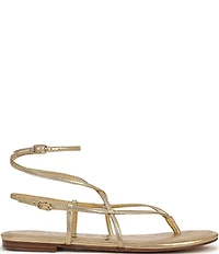 Sam Edelman Clarra Metallic Leather Strappy Flat Sandals