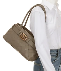 Sam Edelman Cleo Woven Belt Buckle Satchel Bag