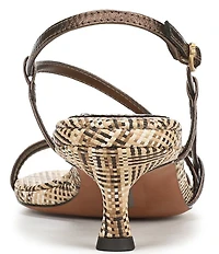 Sam Edelman Cora Metallic Leather Woven Strappy Ankle Strap Dress Sandals