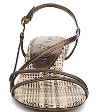Sam Edelman Cora Metallic Leather Woven Strappy Ankle Strap Dress Sandals