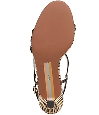 Sam Edelman Cora Metallic Leather Woven Strappy Ankle Strap Dress Sandals