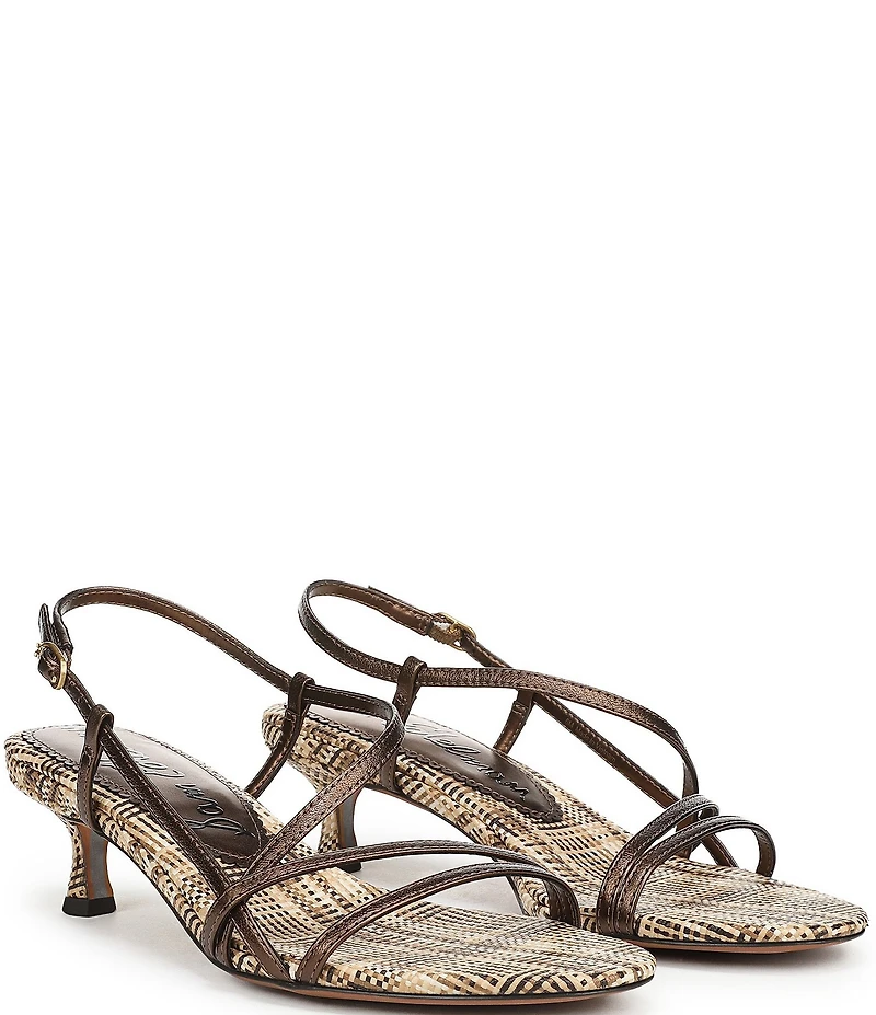 Sam Edelman Cora Metallic Leather Woven Strappy Ankle Strap Dress Sandals