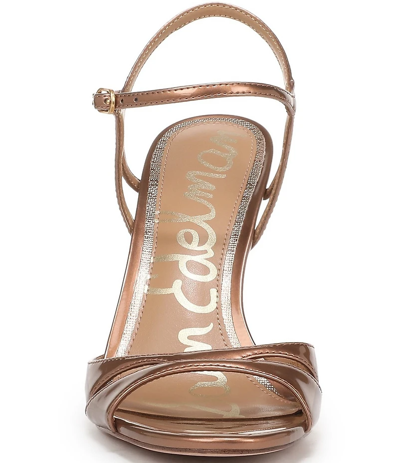 Sam Edelman Cressida Metallic Patent Ankle Strap Dress Sandals