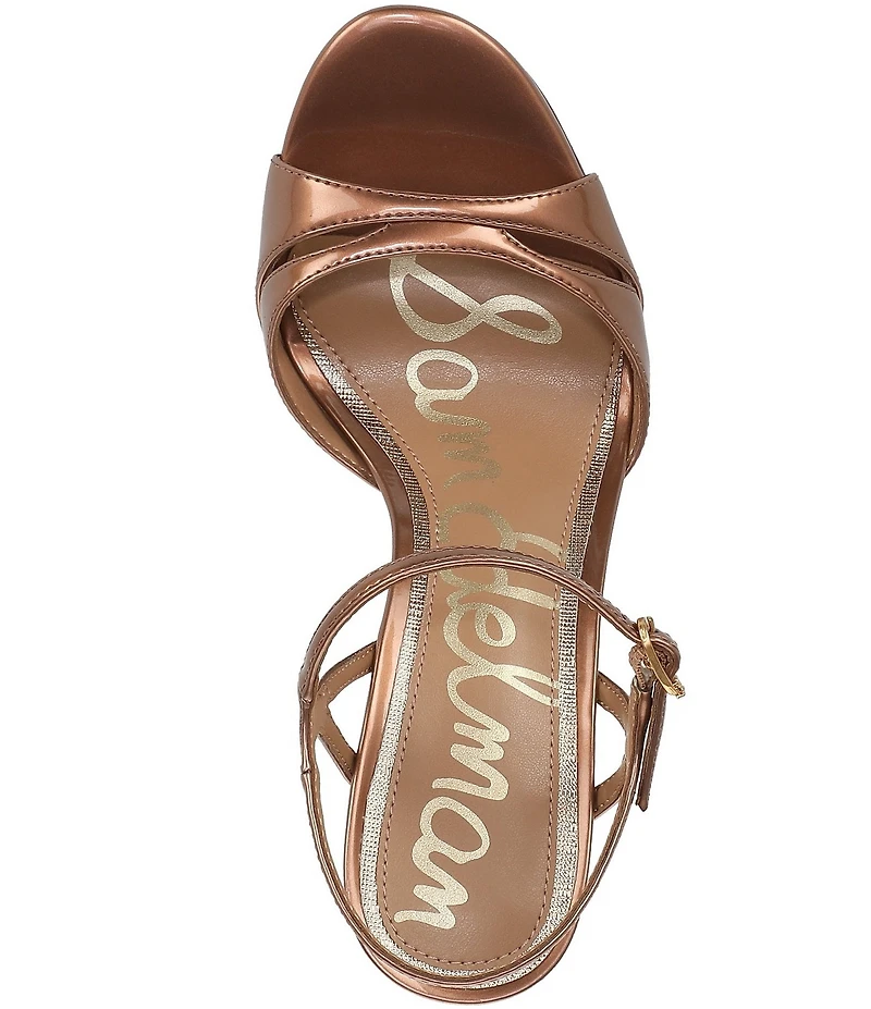 Sam Edelman Cressida Metallic Patent Ankle Strap Dress Sandals