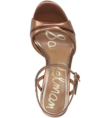 Sam Edelman Cressida Metallic Patent Ankle Strap Dress Sandals