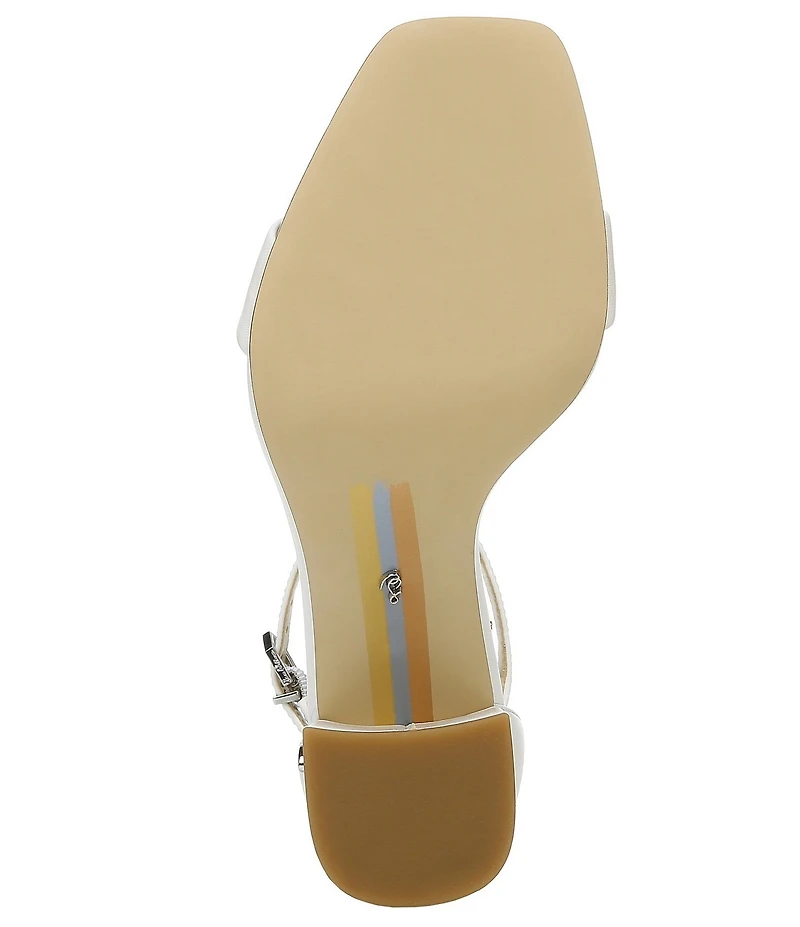 Sam Edelman Daniella Leather Ankle Strap Square Toe Dress Sandals