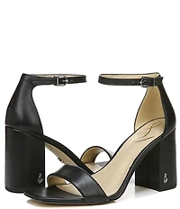 Sam Edelman Daniella Leather Ankle Strap Square Toe Dress Sandals