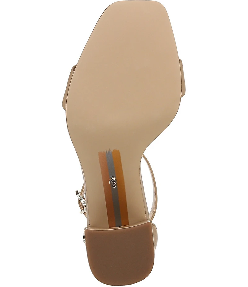 Sam Edelman Daniella Leather Ankle Strap Square Toe Dress Sandals