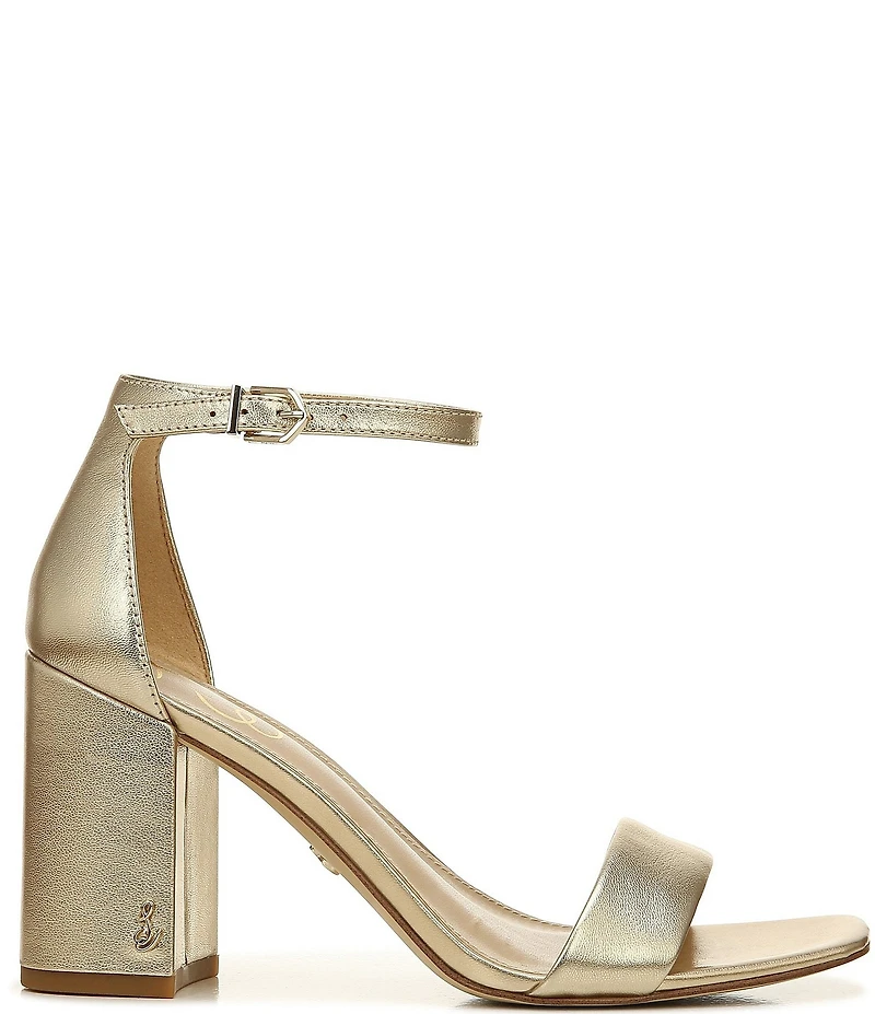 Sam Edelman Daniella Leather Ankle Strap Square Toe Dress Sandals