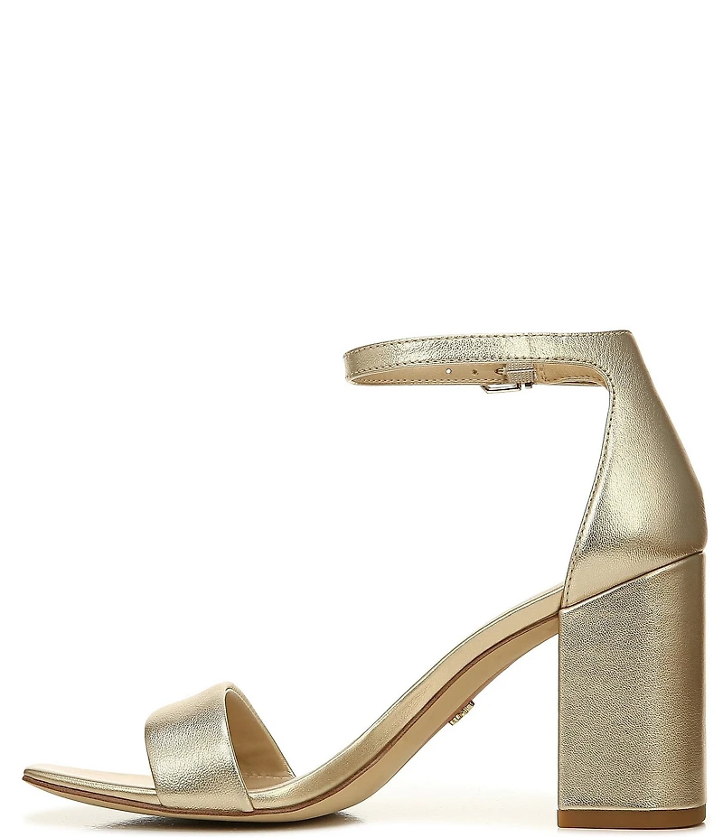 Sam Edelman Daniella Leather Ankle Strap Square Toe Dress Sandals