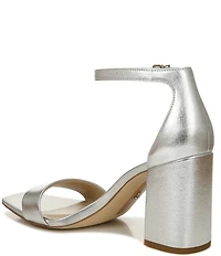 Sam Edelman Daniella Leather Ankle Strap Square Toe Dress Sandals