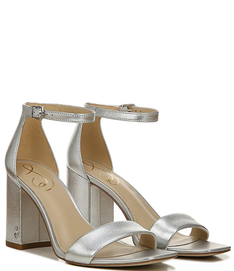 Sam Edelman Daniella Leather Ankle Strap Square Toe Dress Sandals
