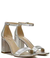 Sam Edelman Daniella Leather Ankle Strap Square Toe Dress Sandals