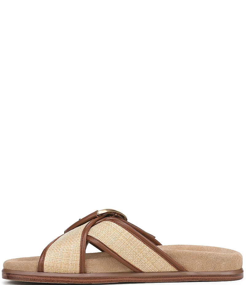 Sam Edelman Darla Basket Weave Multi Cross Buckle Hardware Slide Sandals
