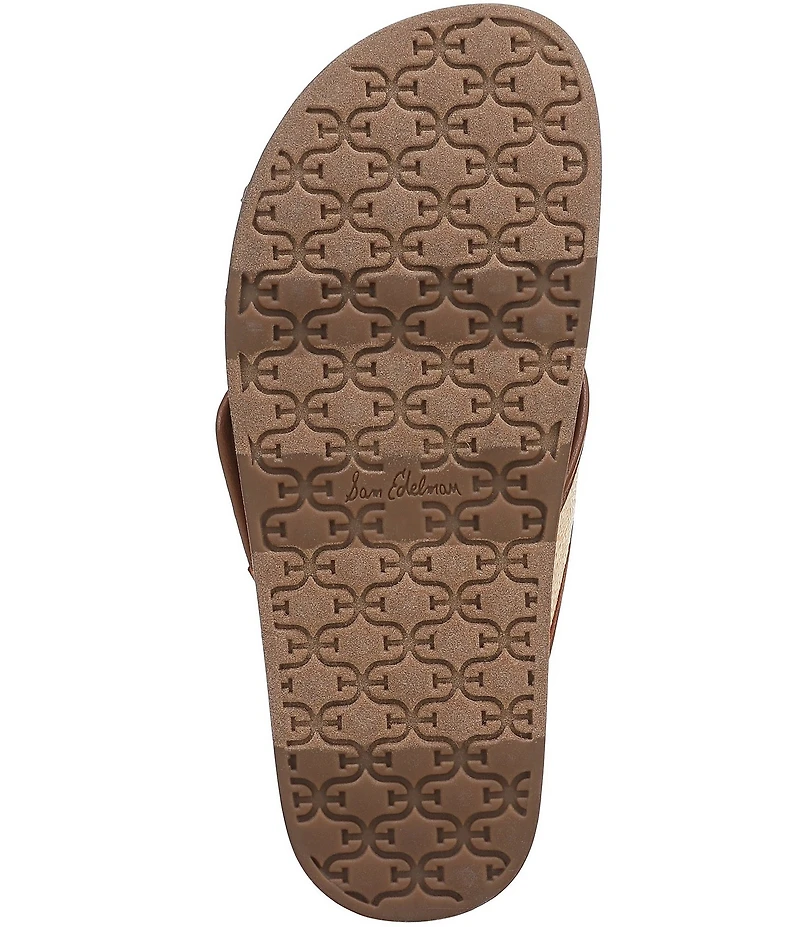 Sam Edelman Darla Basket Weave Multi Cross Buckle Hardware Slide Sandals