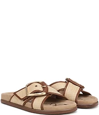 Sam Edelman Darla Basket Weave Multi Cross Buckle Hardware Slide Sandals
