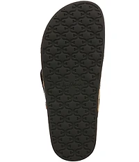 Sam Edelman Darla Leopard Print Calf Hair Criss Cross Buckle Hardware Slide Sandals