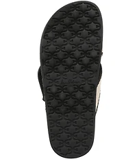 Sam Edelman Darla Raffia Multi Criss Cross Buckle Hardware Slide Sandals