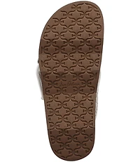 Sam Edelman Darla Raffia Stripe Criss Cross Buckle Hardware Slide Sandals