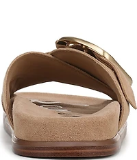Sam Edelman Darla Suede Cross Buckle Hardware Platform Slide Sandals