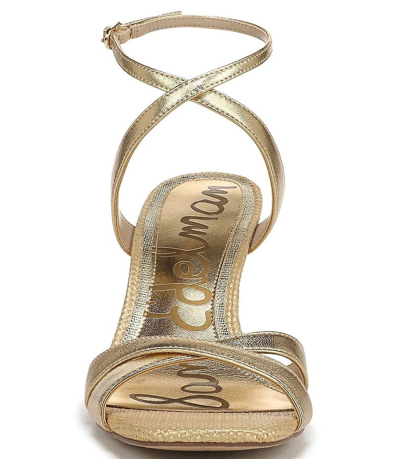 Sam Edelman Davi Leather and Raffia Ankle Wrap Wedge Dress Sandals