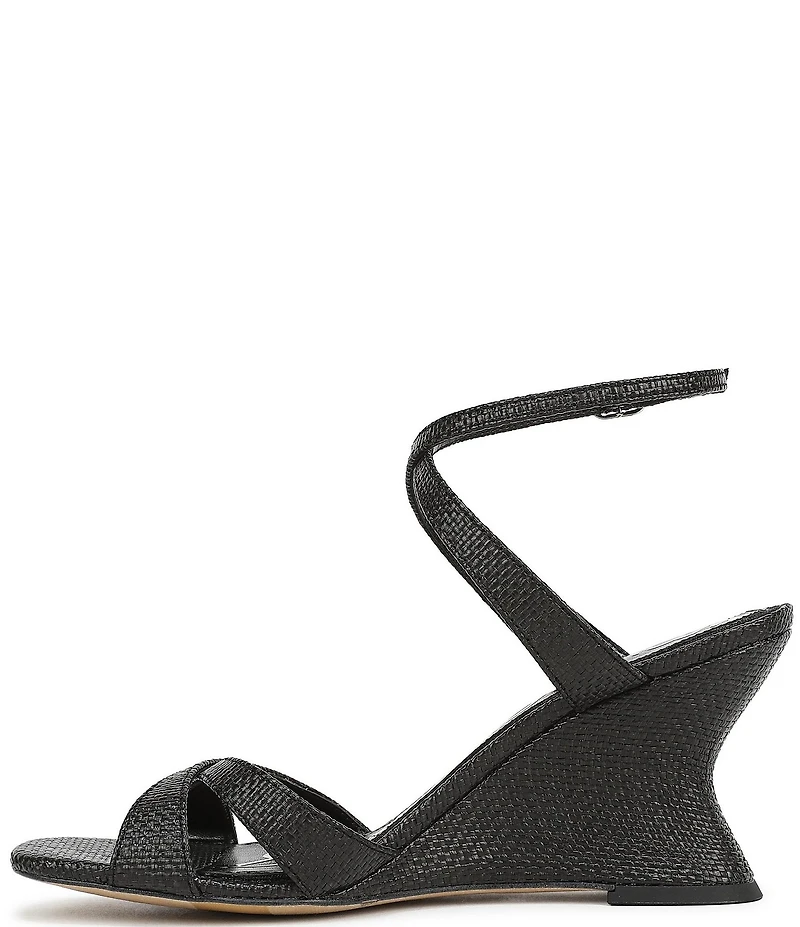 Sam Edelman Davi Raffia Ankle Wrap Wedge Dress Sandals