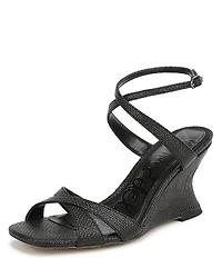 Sam Edelman Davi Raffia Ankle Wrap Wedge Dress Sandals
