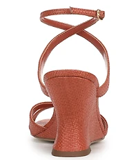 Sam Edelman Davi Raffia Ankle Wrap Wedge Dress Sandals