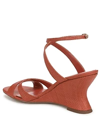 Sam Edelman Davi Raffia Ankle Wrap Wedge Dress Sandals