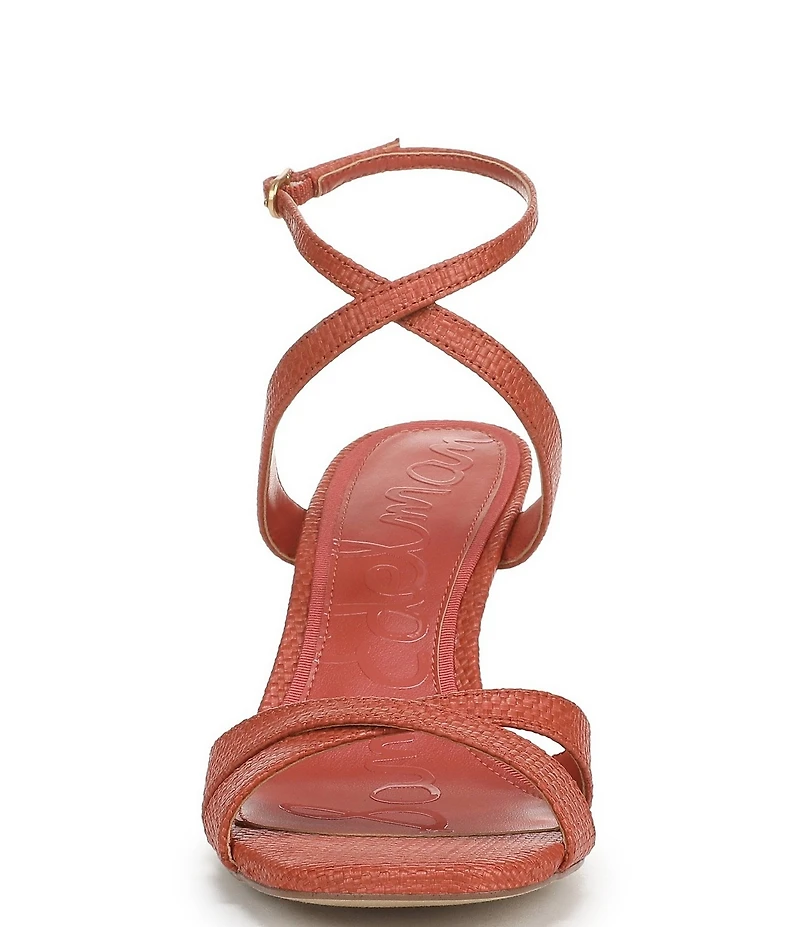 Sam Edelman Davi Raffia Ankle Wrap Wedge Dress Sandals