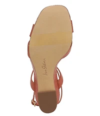 Sam Edelman Davi Raffia Ankle Wrap Wedge Dress Sandals