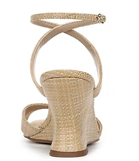 Sam Edelman Davi Raffia Ankle Wrap Wedge Dress Sandals
