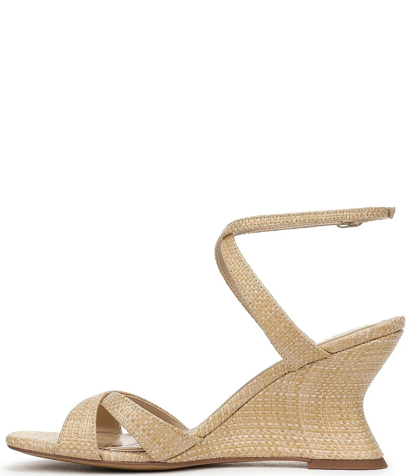 Sam Edelman Davi Raffia Ankle Wrap Wedge Dress Sandals
