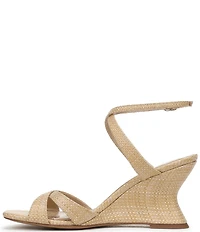 Sam Edelman Davi Raffia Ankle Wrap Wedge Dress Sandals