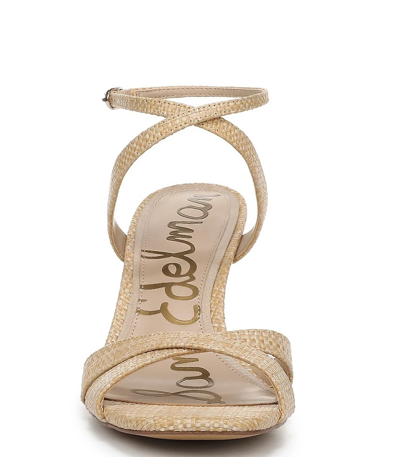 Sam Edelman Davi Raffia Ankle Wrap Wedge Dress Sandals