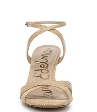 Sam Edelman Davi Raffia Ankle Wrap Wedge Dress Sandals