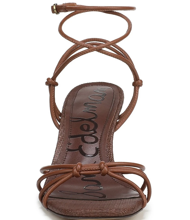 Sam Edelman Daxton Leather and Raffia Ankle Wrap Wedge Dress Sandals