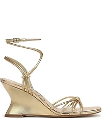 Sam Edelman Daxton Leather Ankle Wrap Wedge Dress Sandals