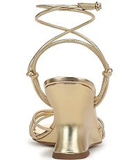 Sam Edelman Daxton Leather Ankle Wrap Wedge Dress Sandals