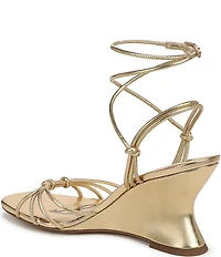 Sam Edelman Daxton Leather Ankle Wrap Wedge Dress Sandals