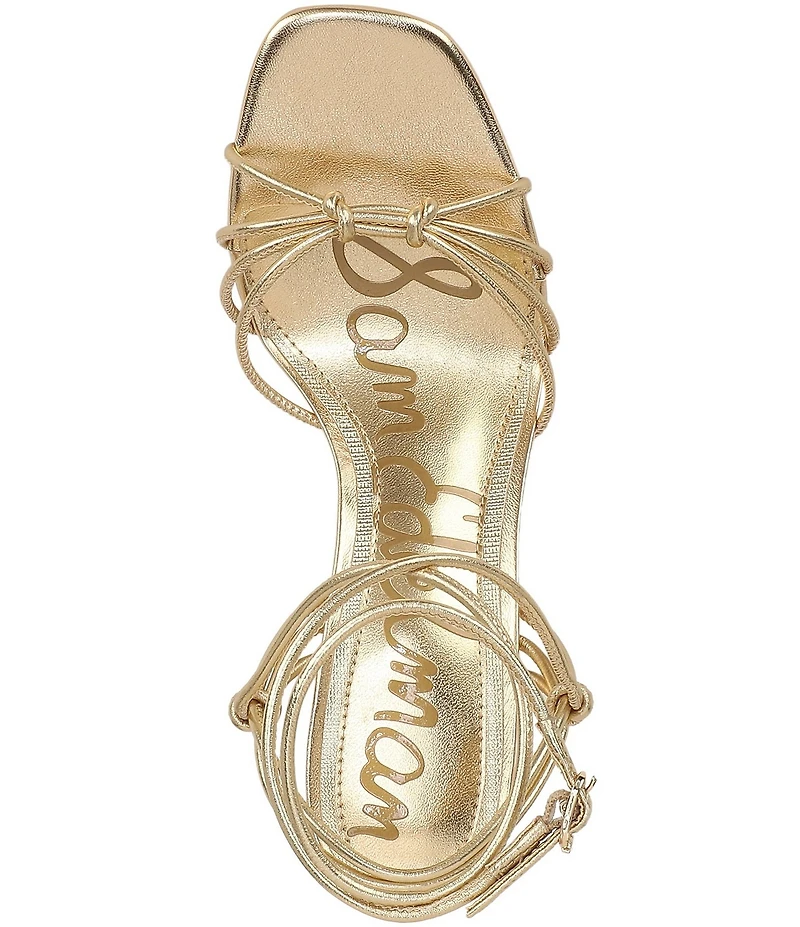 Sam Edelman Daxton Leather Ankle Wrap Wedge Dress Sandals